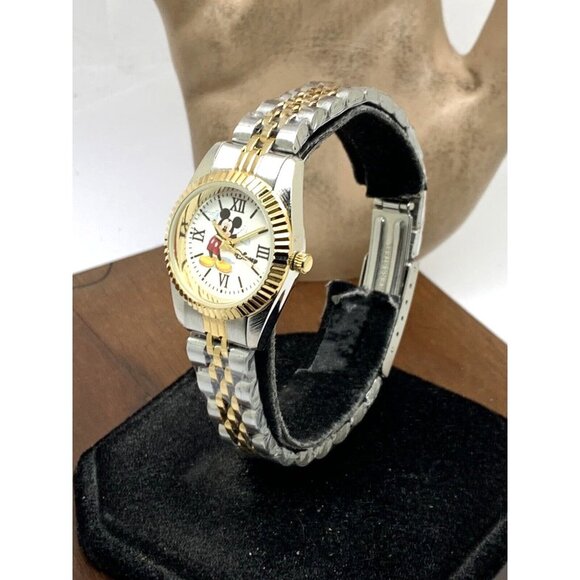 Disney Mickey Mouse Women's Watch W001993 Quartz Two Tone Stainless Steel - Picture 2 of 13